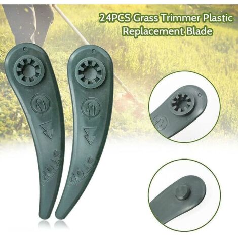 Lot de 24 lames de rechange pour débroussailleuse Bosch pour coupe-bordures Bosch Durablade Art 23-18 Li Art 26-18 Li, vert-- (1/2)
