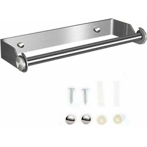 Derouleur Essuie Tout, Derouleur Porte Sopalin, Devidoir Porte Essuie Tout Mural, Distributeur Papier Aluminium Sopalin et Film, Support Sopalin Mural Déroulant de Rouleau Cuisine sopalin (Argent)--T (1/4)