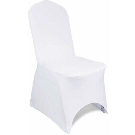 Lot de 10 housses de chaise en tissu élasthanne extensible amovible et lavable pour mariage, banquet, cérémonie, hôtel, salle à manger, fête, décoration (1/4)