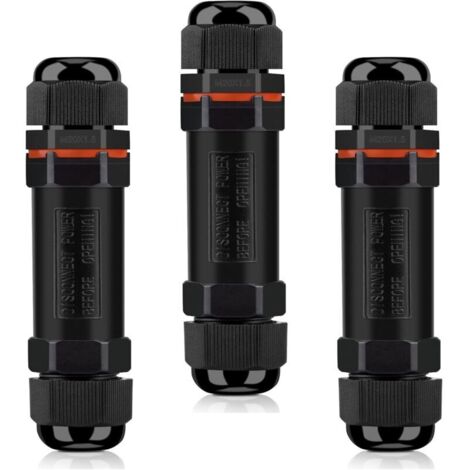 Connecteurs de Câbles Étanches, Boite de Derivation Étanche Exterieur IP68, Raccord Electrique Étanche Lot de 3, Connecteur Electrique Etanche 3 Fils pour Câble Ø 6-12mm