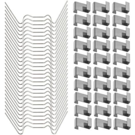 120 Pcs Clips de fixation pour vitre de verre à effet de serre en acier inoxydable (avec 60 clips de fil W pour vitrage en serre et 60 clips de chevauchement en Z pour vitrage de serre) (1/4)