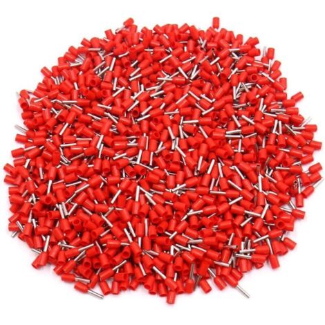 1000Pc 1mm2 AWG18 Isolation automobile fin cordon fil Borne rouge embouts (1/2)