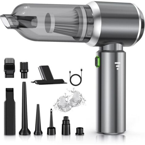 Aspirateur à Main, 25000Pa Aspirateur à Main sans Fil, Aspirateur de Voiture à 3 Vitesses avec Moteur sans Brosse, Mini Aspirateur de Voiture pour Voiture Animaux Maison Car (1/4)