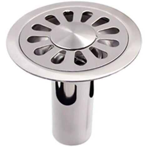 Lntyq Siphon de sol rond en acier inoxydable brossé pour salle de bain, toilettes, cuisine, buanderie, jardin - 100 mm x 100 mm