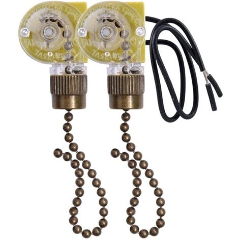 Interrupteur de LumièRe de Ventilateur de Plafond Ear ZE-109 Interrupteur de LumièRe à Fils avec Cordons Traction pour Ventilateurs de Plafonnier Lampes 5 PièCes