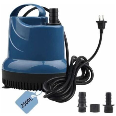 Pompe à Eau Submersible 25W, 1500 L/H Pompe à Eau Ultra Silencieuse Pompe de Bassin Submersible pour Bassin, Fontaine de Jardin Aquarium avec 5 Buses 1.5M Tuyau Flexible Transparent