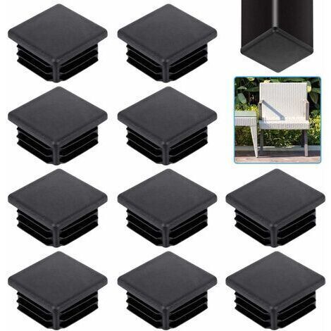 Tigrezy-20 PCS Bouchon pour Tuyau Carré 30X30mm Embout Tube Carré Noir Bouchon Plastique pour Tube Carré Embout à Lamelles Carré Tube de Chaise Solide Embout Pied de Table pour Meuble Armoire Chaise (1/5)