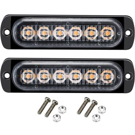 Ensemble de 2 feux stroboscopiques à LED 12-24V, barre lumineuse de signalisation d'urgence pour voiture, camion, fourgonnette, quad, SUV, yacht. (1/5)
