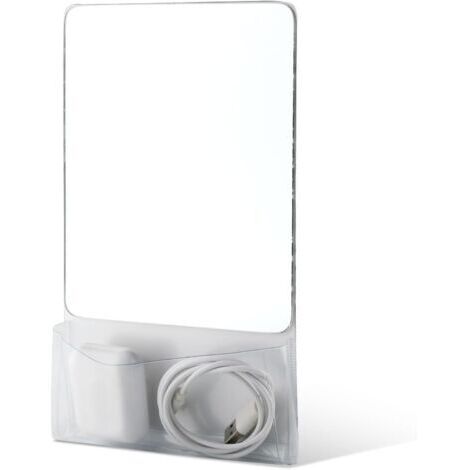 Miroir magnétique, 17 x 14 cm, petit miroir en verre véritable pour casiers, idéal pour les étudiants, les salles de bain, les bureaux ou les armoires (blanc). (1/5)