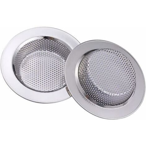 2 Pcs Filtre évier Cuisine, Filtre à évier en Acier Inoxydable, Filtre en métal Bain lavabo Filtre pour Salle de Bain Cuisine 7.5cm /2.95&34 de diamètre (1/5)