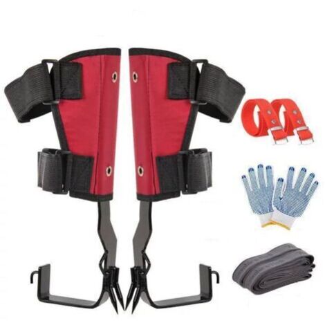 -Griffe elagage,Ensemble de Pointes d'escalade d'arbre avec Sangles de Ceinture de Harnais de sécurité réglables