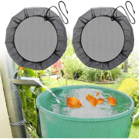 2 Pcs Filet pour Citerne de Pluie,Ø 60 cm Housse pour tonneau de Pluie avec Cordon de Serrage,Filet de Protection Réglable,Protection Contre Les Feuilles, Les moustiques (1/5)