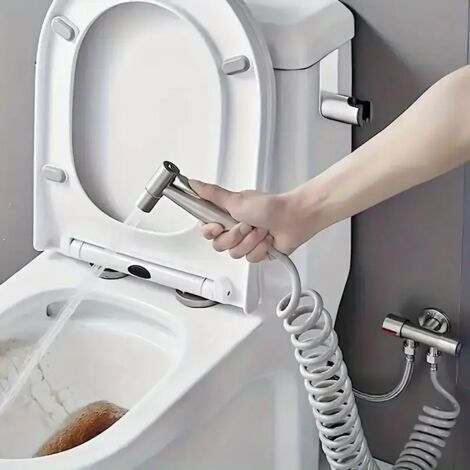 Handheld Bidet Sprayer for Toilet Kit,Stainless Steel Spray Attachment Set with 3 Way Valve, Retractable Spring Hose