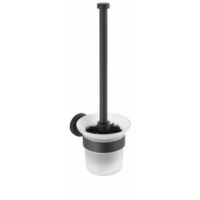 Brosse WC murale Bosio Black, Brosse WC suspendue, Brosse WC noire, Acier inox, 10x35x14 cm, Noir mat