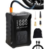Mini Compresseur à Air, Gonfleur Pneus Portatif Pompe a Velo Electrique avec Écran LCD Numérique et Lumière pour Moto Voiture Velo
