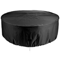 Housse de jardin ronde Housse de protection Table de jardin ronde Housse de table de jardin Étanche et coupe-vent 210D Oxford Table de jardin ronde 12075cm