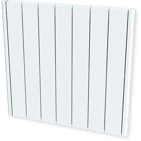 Radiateur à inertie CARRERA - 1500W - Pierre naturelle - Horizontal et plat - Blanc