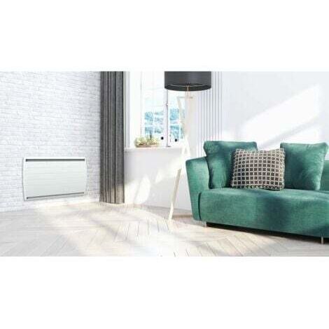 Carrera – Radiateur à inertie 2000W en fonte – Format horizontal 58x98cm – Thermostat électronique avec affichage digital – Installation murale recommandée