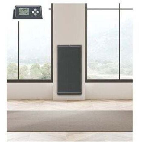 Carrera – Radiateur panneau rayonnant vertical 2000W – Aluminium gris anthracite – Écran LCD – Technologie de répartition thermique