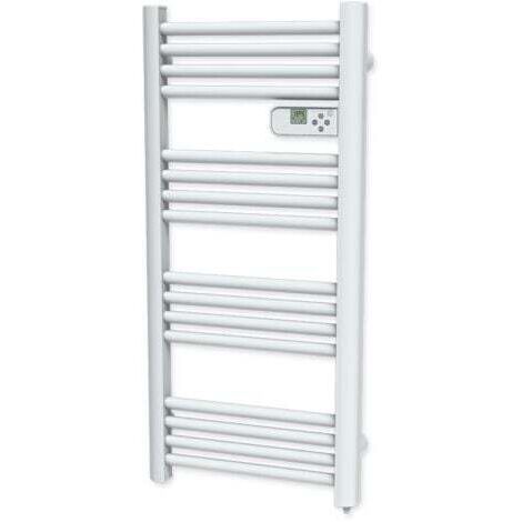 Carrera – Sèche-serviette électrique 500W blanc – Technologie sans fluide – Montée rapide en température – Affichage digital – Fixations réglables