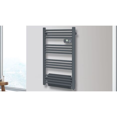 [JAMAIS UTILISE] Carrera radiateur seche-serviette 500W + soufflerie 1000W (1500W) Gris anthracite - Tubes ronds (1/5)
