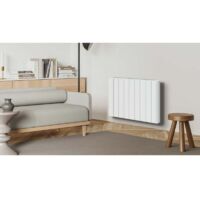 Carrera – Radiateur à inertie céramique 2000W – Horizontal et plat – Corps en fonte d'aluminium – Affichage digital – Modes confort et éco