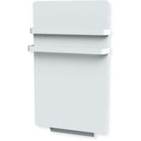 Radiateur sèche-serviette CARRERA - 500W - Verre LCD - Avec soufflerie 900W (1400W) - Blanc