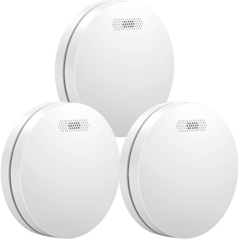 Détecteur de fumée/chaleur connectable Aroha Link - Batterie 10 ans - Capteur de fumée interconnecté - Alarme incendie - Pack de 3 (1/5)