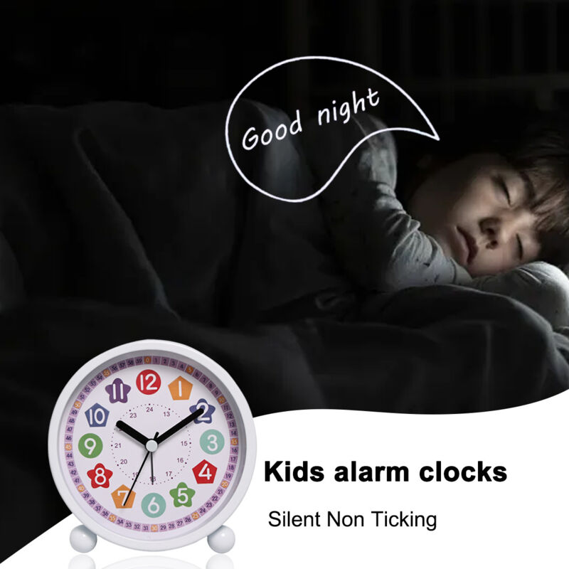 Réveil Numérique Enfant Silencieux – Avec Veilleuse Et Snooze, Cadran 24h, Rose (Pile Non Incluse)