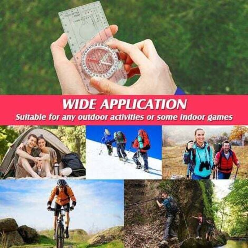 Boussole De Navigation Scout – Légère, Déclinaison Réglable, Échelles 1:25000, Pour Rando, Camping, Orientation, Lecture De Carte