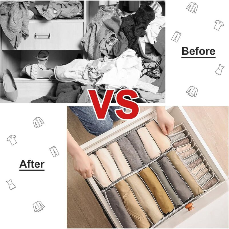 Lot De 2 Organiseurs De Vêtements Pliables, Séparateurs De