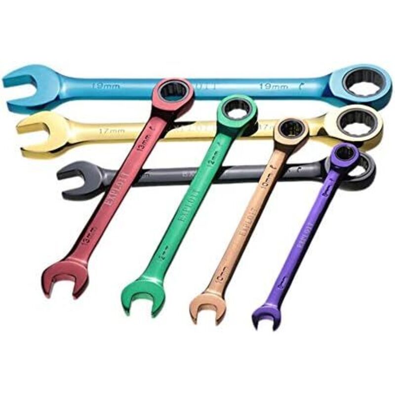 Clé à Cliquet Titan 10 Mm - 72 Dents, Angle 5° - Acier Chrome Vanadium - Pour Espaces Restreints