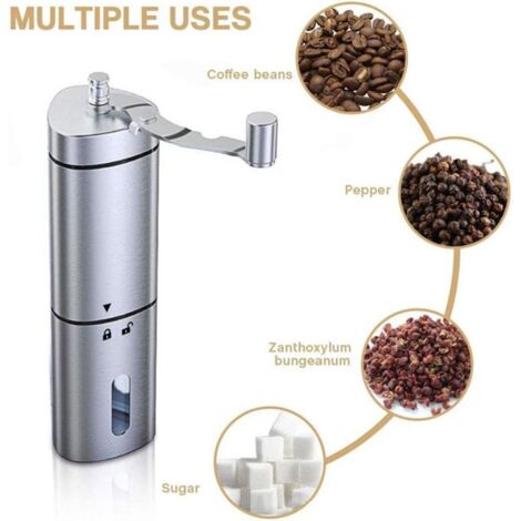 Moulin à Café Électrique 400W - Broyeur à Meules Inox Pour Graines De Lin, Noix, Épices Et Café