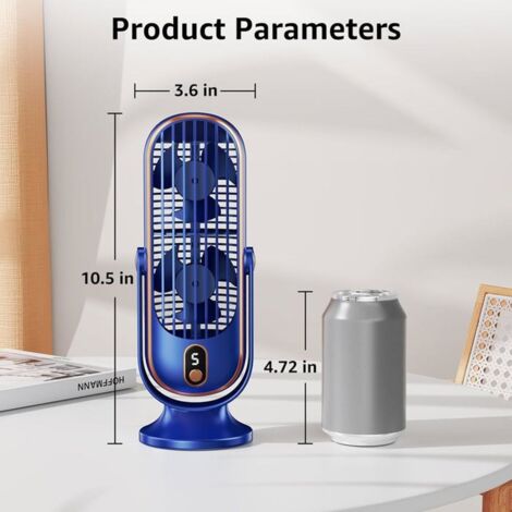 Mini Ventilateur Portable Rechargeable Violet - 4 Vitesses + Brume D'Eau - Idéal Enfants, Étudiants, Bureau