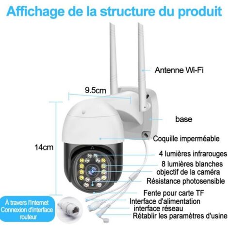 HD 1080P WiFi Caméra de Sécurité Jennov IP Caméra de Surveillance sans