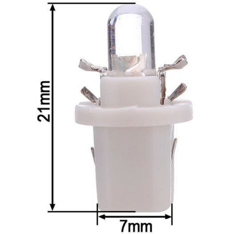 10 Ampoules LED T5 B8.5D BX8.5D BAX10D - Veilleuses Tableau De Bord Blanc 12V