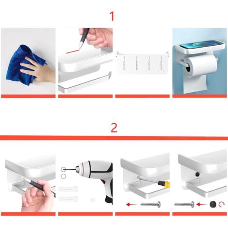 Lot Accessoires Salle De Bain Vintage SYLA – Dérouleur Papier, Accroche Gants, Panier