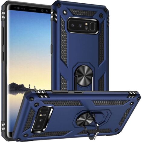 Coque pour Galaxy Note 8, Étui Antichoc Cover Anti Housse avec Bague Rotatif Support pour Samsung Galaxy Note 8 Bleu Marin (1/4)