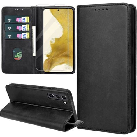 Coque pour Samsung Galaxy S22 5G, Housse en Cuir PU Flip Pochette Portefeuille Étui avec Emplacement Carte Samsung S22 5G Coque (1/4)