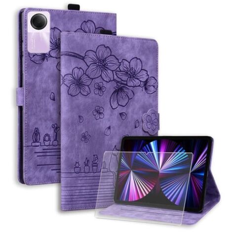 Etui pour Xiaomi Redmi Pad SE - - Cute Cat Pattern - Cuir PU - Violet - Housse Flip Magnétique (1/4)