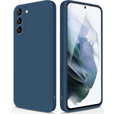 Coque pour Samsung Galaxy S21 Case en Silicone, Etui de Protection Antichoc Etui Housse Silicone Ultra-Mince avec Couche, Bleu (1/4)