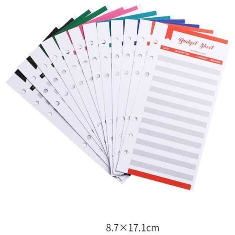 Feuilles budgétaires A6 - - Multicolore - Papier de haute qualité - Gestion de l\'argent organisée - Mixte (1/4)