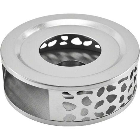 Chauffe-Théière en Acier Inoxydable Teapot Warmer Chauffe Plat avec Bougie Support Bougie Chauffe-Base Plat Théière Réchauffeur avec Porte-Bougie Rond pour Thé Café Isolation de Lait