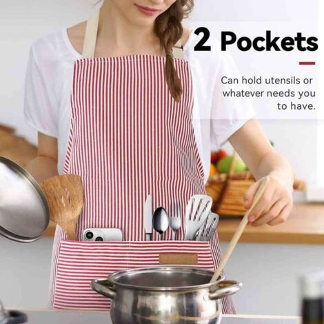 Tablier De Barbecue Réglable Avec Poches Pratiques Et Gants Résistants