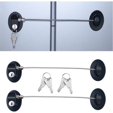 3 Pièces de Serrure de la Porte du Réfrigérateur Serrure Adhésive Forte de Porte du Congélateur Verrou de Tiroir de Fichier Serrure d'Armoire de Sécurité Enfant(Noir) (1/5)