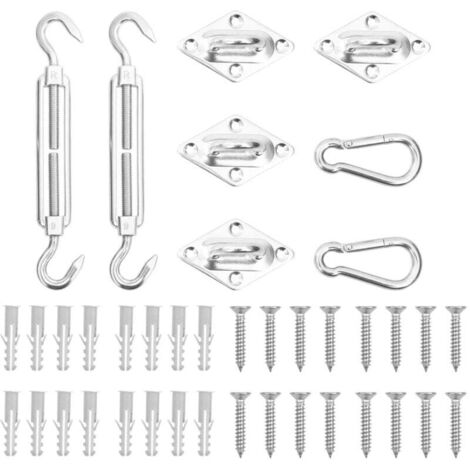Jeu d'accessoires de voile d'ombrage 8 pcs Acier inoxydable (1/5)