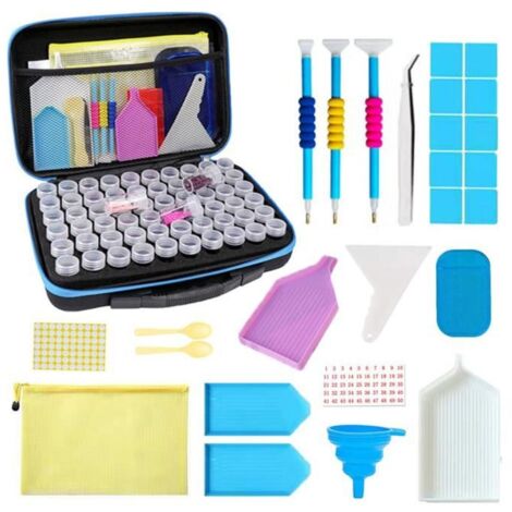 Diamond Painting Accessoires Boite de Rangement, 60 Petits Compartiments De Rangement, Outils De Peinture Diamant - D Set (1/4)