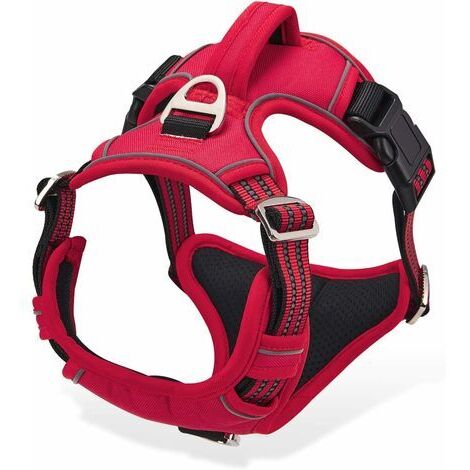 Harnais pour chien anti traction réglable – Gilet respirant avec poignée – Réfléchissant pour sécurité nocturne – Taille M pour chiens moyens – Redroad
