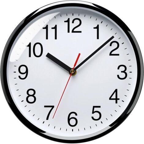 Horloge Murale, 25cm Horloge Murale Décorative de Qualité, Mécanisme Silencieux à Quartz, pour Maison/Cuisine/Bureau/École (Blanc) (1/5)