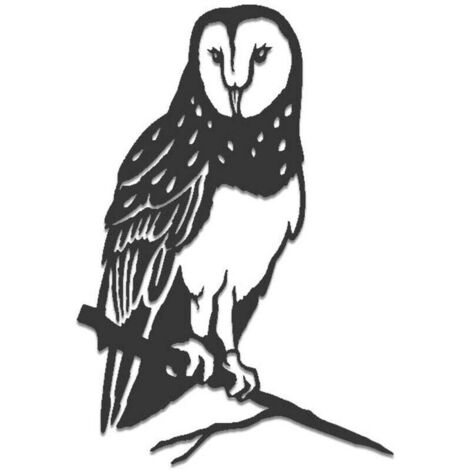Oiseau sur pique chouette effraie en acier corten (1/3)